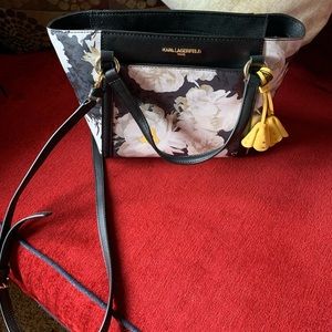 Karl Lagerfeld Leather Flower Tote